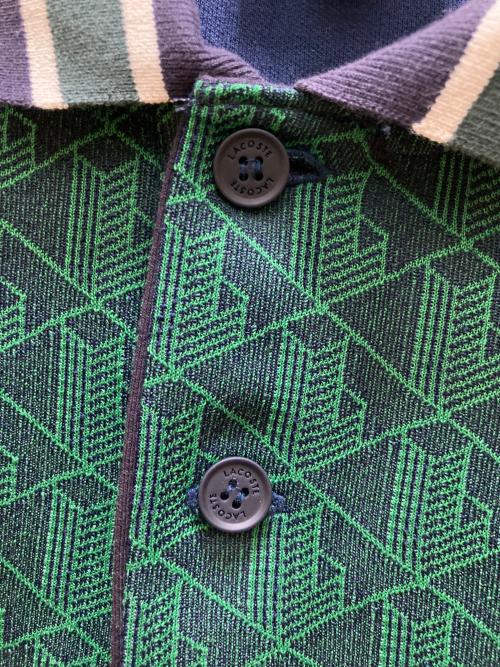 LACOSTE（ラコステ）LACOSTE (ラコステ) モノグラムジャカードポロシャツ グリーン サイズ:Ｍの古着・服飾アイテム