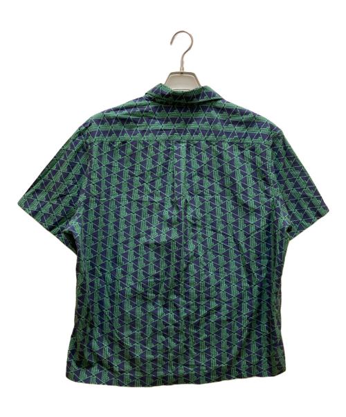 LACOSTE（ラコステ）LACOSTE (ラコステ) オールオーバーモノグラムプリントオープンカラーシャツ グリーン サイズ:Mの古着・服飾アイテム