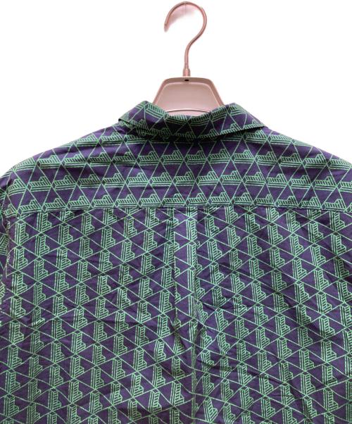 LACOSTE（ラコステ）LACOSTE (ラコステ) オールオーバーモノグラムプリントオープンカラーシャツ グリーン サイズ:Mの古着・服飾アイテム