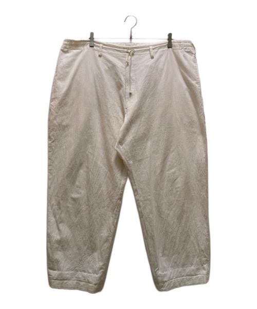 Yohji Yamamoto pour homme（ヨウジヤマモト プールオム）Yohji Yamamoto pour homme (ヨウジヤマモト プールオム) ウエスト紐ワイドテーパードパンツ アイボリー サイズ:3の古着・服飾アイテム