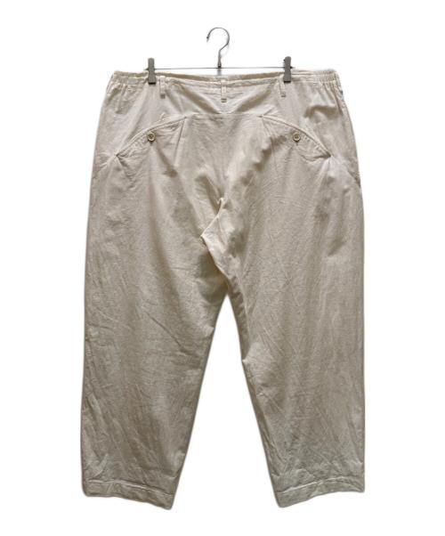 Yohji Yamamoto pour homme（ヨウジヤマモト プールオム）Yohji Yamamoto pour homme (ヨウジヤマモト プールオム) ウエスト紐ワイドテーパードパンツ アイボリー サイズ:3の古着・服飾アイテム