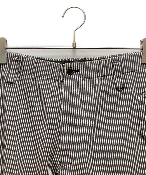 Yohji Yamamoto pour homme（ヨウジヤマモト プールオム）Yohji Yamamoto pour homme (ヨウジヤマモト プールオム) ストライプヒッコリーデニムパンツ ホワイト×グレー サイズ:3の古着・服飾アイテム