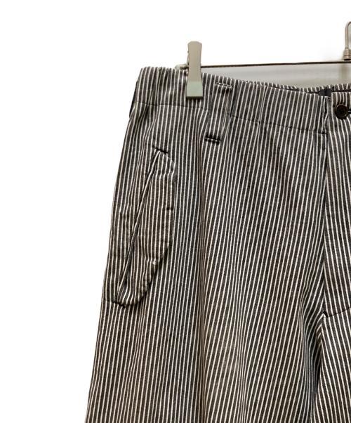 Yohji Yamamoto pour homme（ヨウジヤマモト プールオム）Yohji Yamamoto pour homme (ヨウジヤマモト プールオム) ストライプヒッコリーデニムパンツ ホワイト×グレー サイズ:3の古着・服飾アイテム