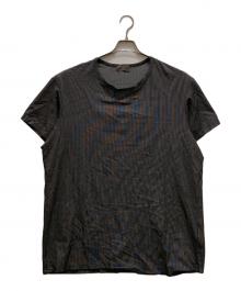 Yohji Yamamoto pour homme（ヨウジヤマモト プールオム）の古着「ストライプビッグTシャツ」｜ブラック×ホワイト