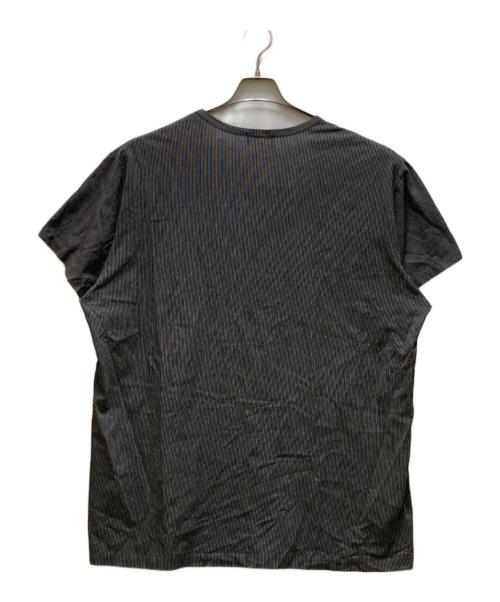 Yohji Yamamoto pour homme（ヨウジヤマモト プールオム）Yohji Yamamoto pour homme (ヨウジヤマモト プールオム) ストライプビッグTシャツ ブラック×ホワイト サイズ:3の古着・服飾アイテム