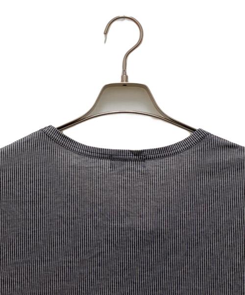 Yohji Yamamoto pour homme（ヨウジヤマモト プールオム）Yohji Yamamoto pour homme (ヨウジヤマモト プールオム) ストライプビッグTシャツ ブラック×ホワイト サイズ:3の古着・服飾アイテム