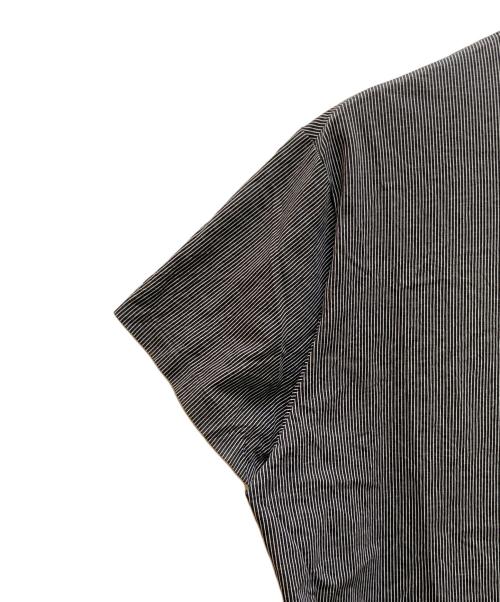 Yohji Yamamoto pour homme（ヨウジヤマモト プールオム）Yohji Yamamoto pour homme (ヨウジヤマモト プールオム) ストライプビッグTシャツ ブラック×ホワイト サイズ:3の古着・服飾アイテム