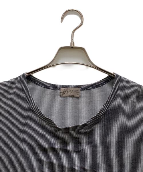 Yohji Yamamoto pour homme（ヨウジヤマモト プールオム）Yohji Yamamoto pour homme (ヨウジヤマモト プールオム) ストライプビッグTシャツ ブラック×ホワイト サイズ:3の古着・服飾アイテム