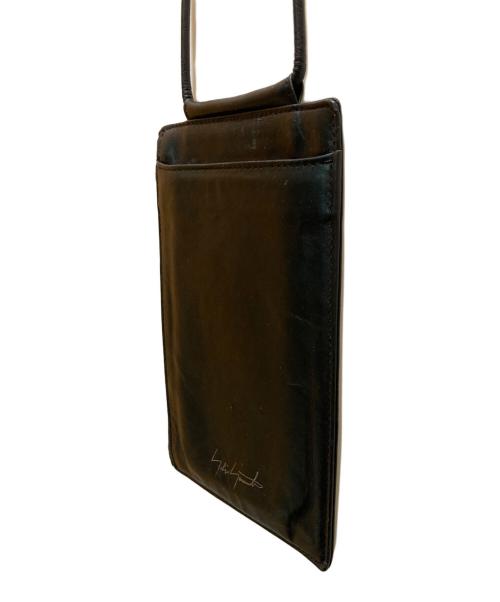 discord Yohji Yamamoto（ディスコード ヨウジヤマモト）discord Yohji Yamamoto (ディスコード ヨウジヤマモト) カウレザースマホショルダーポーチ ブラックの古着・服飾アイテム