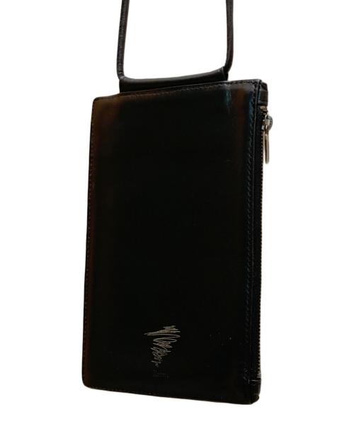 discord Yohji Yamamoto（ディスコード ヨウジヤマモト）discord Yohji Yamamoto (ディスコード ヨウジヤマモト) カウレザースマホショルダーポーチ ブラックの古着・服飾アイテム