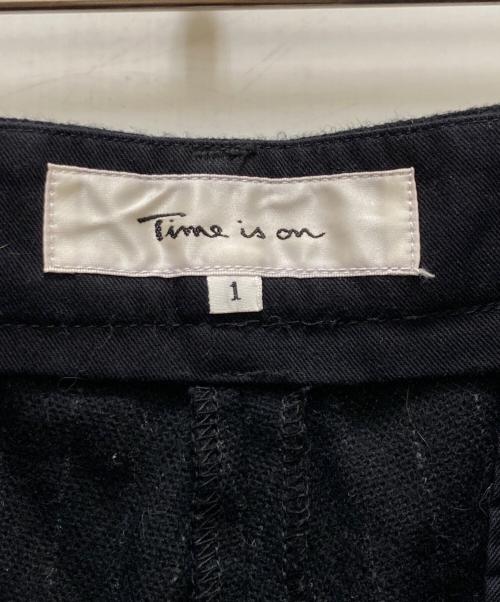 Time is on（タイムイズオン）Time is on (タイムイズオン) ストライプウールスラックス ネイビー サイズ:1の古着・服飾アイテム