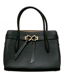 Kate Spade（ケイトスペード）の古着「トゥージュール ミディアム サッチェル レザーハンドバッグ」｜グリーン