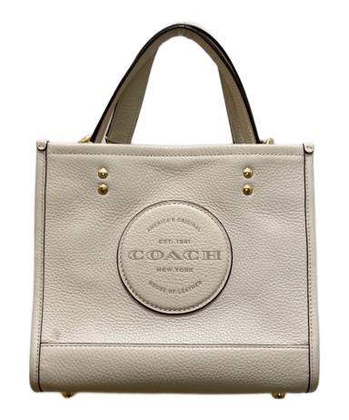 レア柄・美中古】coach デンプシートート22 ネイビーチェック 2WAY