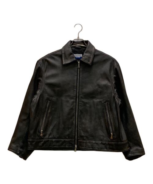 MAISON SPECIAL（メゾンスペシャル）MAISON SPECIAL (メゾンスペシャル) シープ・レザー・シングル・ライダース・カラード・ジャケット ブラック サイズ:１の古着・服飾アイテム