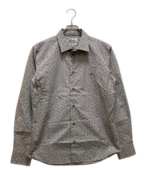 Vivienne Westwood man（ヴィヴィアン ウェストウッド マン）Vivienne Westwood man (ヴィヴィアン ウェストウッド マン) ハート総柄刺繍シャツ グレー サイズ:５０の古着・服飾アイテム