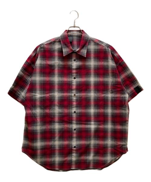 N.HOOLYWOOD（エヌ ハリウッド）N.HOOLYWOOD (エヌ ハリウッド) COMPILE HALF SLEEVE SHIRT レッド サイズ:３６の古着・服飾アイテム