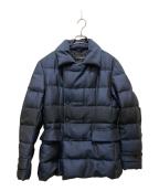 EMPORIO ARMANIエンポリオ アルマーニ）の古着「千鳥柄ダブルブレストダウンジャケット」｜ネイビー