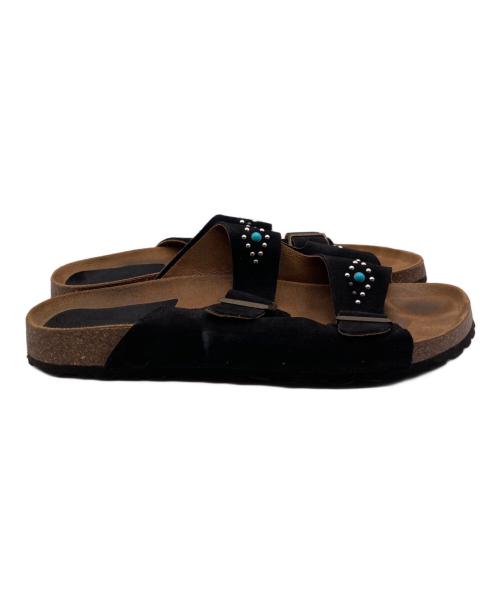 TAJI SHOES（タジ シューズ）TAJI SHOES (タジ シューズ) メタルスタッズ バックルサンダル ブラック サイズ:46の古着・服飾アイテム