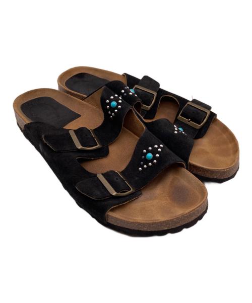 TAJI SHOES（タジ シューズ）TAJI SHOES (タジ シューズ) メタルスタッズ バックルサンダル ブラック サイズ:46の古着・服飾アイテム