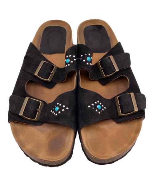 TAJI SHOES（タジ シューズ）TAJI SHOES (タジ シューズ) メタルスタッズ バックルサンダル ブラック サイズ:46の古着・服飾アイテム
