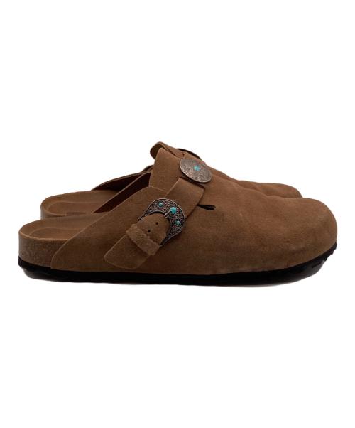 TAJI SHOES（タジ シューズ）TAJI SHOES (タジ シューズ) SABOT/140 サンダル スウェード バックルミュール ブラウン サイズ:４５の古着・服飾アイテム