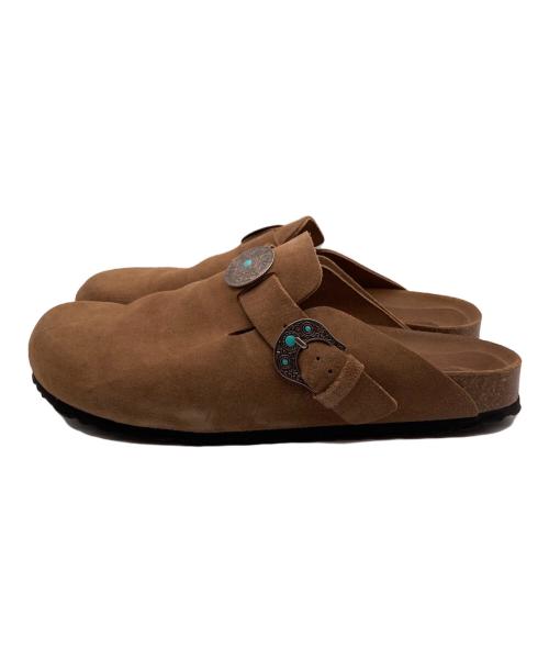 TAJI SHOES（タジ シューズ）TAJI SHOES (タジ シューズ) SABOT/140 サンダル スウェード バックルミュール ブラウン サイズ:４５の古着・服飾アイテム