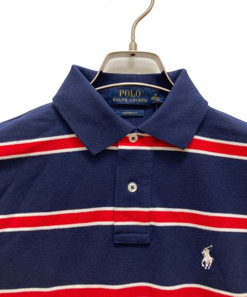 POLO RALPH LAUREN（ポロ・ラルフローレン）POLO RALPH LAUREN (ポロ・ラルフローレン) ボーダーポロシャツ ネイビー サイズ:Ｓ 未使用品の古着・服飾アイテム