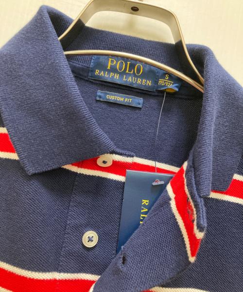 POLO RALPH LAUREN（ポロ・ラルフローレン）POLO RALPH LAUREN (ポロ・ラルフローレン) ボーダーポロシャツ ネイビー サイズ:Ｓ 未使用品の古着・服飾アイテム