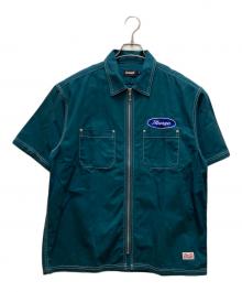 X-LARGE（エクストララージ）の古着「ZIP UP S/S WORK SHIRT」｜グリーン
