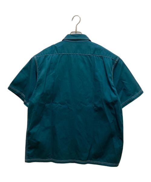 X-LARGE（エクストララージ）X-LARGE (エクストララージ) ZIP UP S/S WORK SHIRT グリーン サイズ:Ｍの古着・服飾アイテム