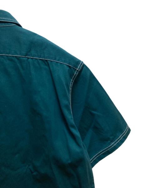 X-LARGE（エクストララージ）X-LARGE (エクストララージ) ZIP UP S/S WORK SHIRT グリーン サイズ:Ｍの古着・服飾アイテム