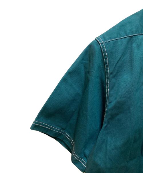 X-LARGE（エクストララージ）X-LARGE (エクストララージ) ZIP UP S/S WORK SHIRT グリーン サイズ:Ｍの古着・服飾アイテム