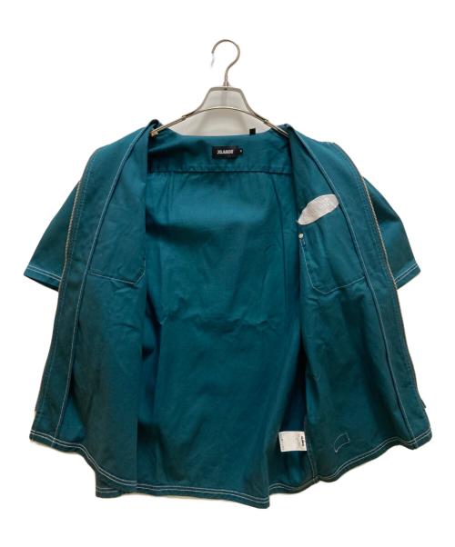 X-LARGE（エクストララージ）X-LARGE (エクストララージ) ZIP UP S/S WORK SHIRT グリーン サイズ:Ｍの古着・服飾アイテム