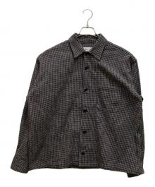 Time is on（タイムイズオン）の古着「CROPPED PLAID SHIRT」｜ブラック