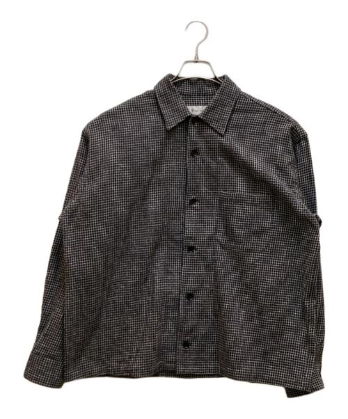 Time is on（タイムイズオン）Time is on (タイムイズオン) CROPPED PLAID SHIRT ブラック サイズ:１の古着・服飾アイテム