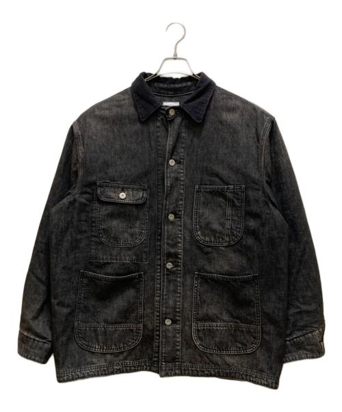 and（アンド）and (アンド) 襟コーデュロイデニムジャケット ブラック サイズ:３の古着・服飾アイテム