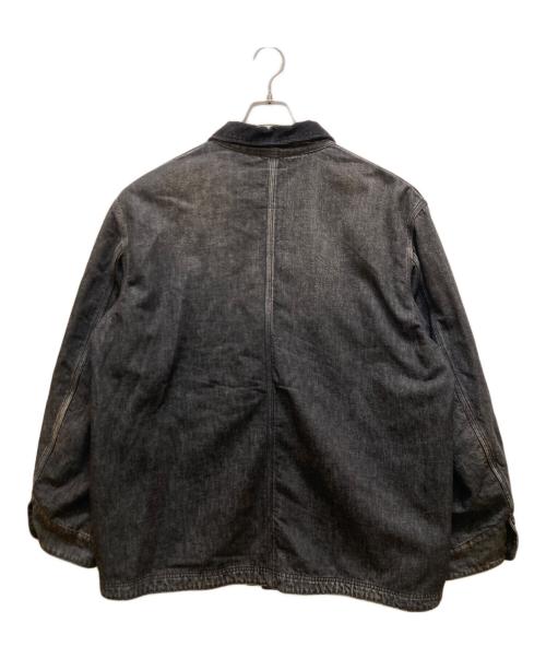 and（アンド）and (アンド) 襟コーデュロイデニムジャケット ブラック サイズ:３の古着・服飾アイテム