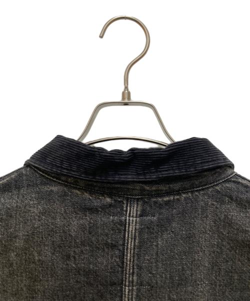 and（アンド）and (アンド) 襟コーデュロイデニムジャケット ブラック サイズ:３の古着・服飾アイテム