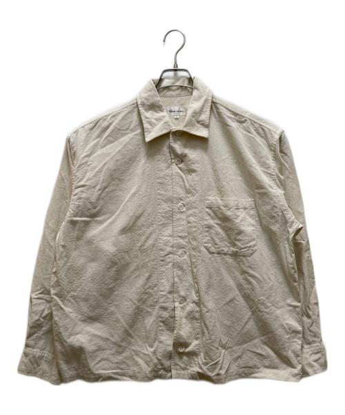 Time is on（タイムイズオン）Time is on (タイムイズオン) クロップド リップル コーデュロイ シャツ ベージュ サイズ:１の古着・服飾アイテム
