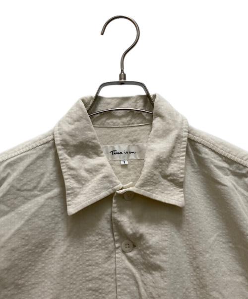 Time is on（タイムイズオン）Time is on (タイムイズオン) クロップド リップル コーデュロイ シャツ ベージュ サイズ:１の古着・服飾アイテム