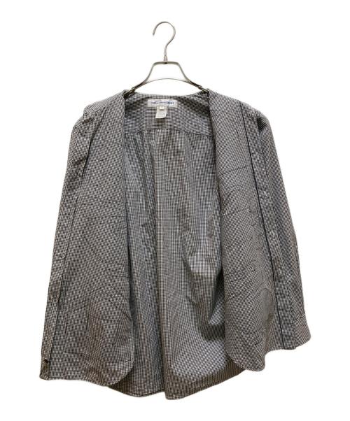 COMME des GARCONS SHIRT（コムデギャルソンシャツ）COMME des GARCONS SHIRT (コムデギャルソンシャツ) グラフィックパッチ レギュラーカラーチェックシャツ ホワイト×ブラック サイズ:sの古着・服飾アイテム