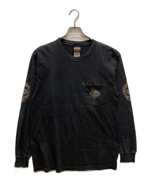HARLEY-DAVIDSON（ハーレーダビッドソン）HARLEY-DAVIDSON (ハーレーダビッドソン) 00's プリントカットソー ブラック サイズ:Ｍの古着・服飾アイテム