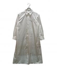 Aquascutum（アクアスキュータム）の古着「ダンガリー 刺繍シャツドレス」｜ホワイト