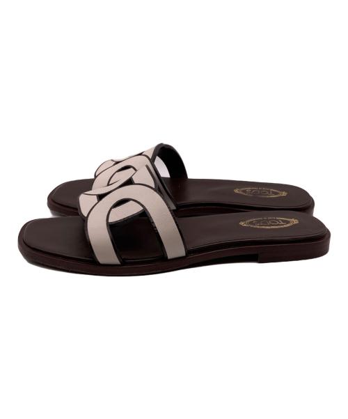 TOD'S（トッズ）TOD'S (トッズ) フラットスライドサンダル ブラウン サイズ:37 1/2の古着・服飾アイテム