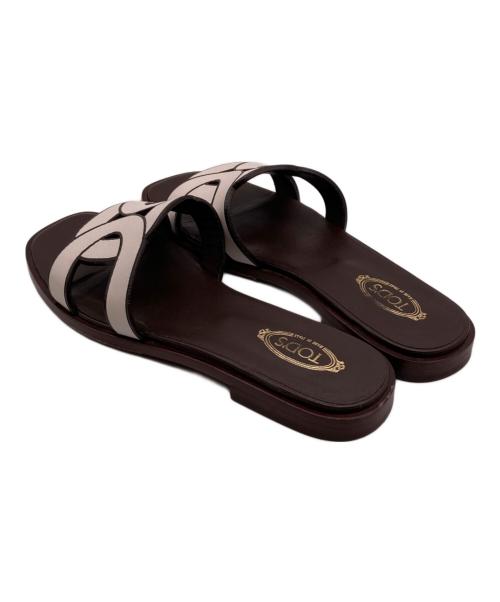 TOD'S（トッズ）TOD'S (トッズ) フラットスライドサンダル ブラウン サイズ:37 1/2の古着・服飾アイテム