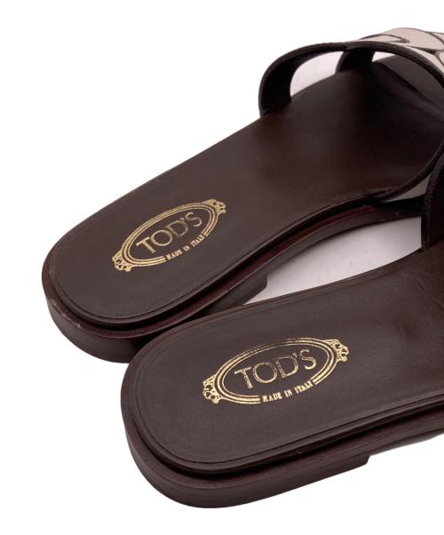 TOD'S（トッズ）TOD'S (トッズ) フラットスライドサンダル ブラウン サイズ:37 1/2の古着・服飾アイテム