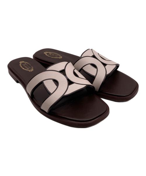 TOD'S（トッズ）TOD'S (トッズ) フラットスライドサンダル ブラウン サイズ:37 1/2の古着・服飾アイテム