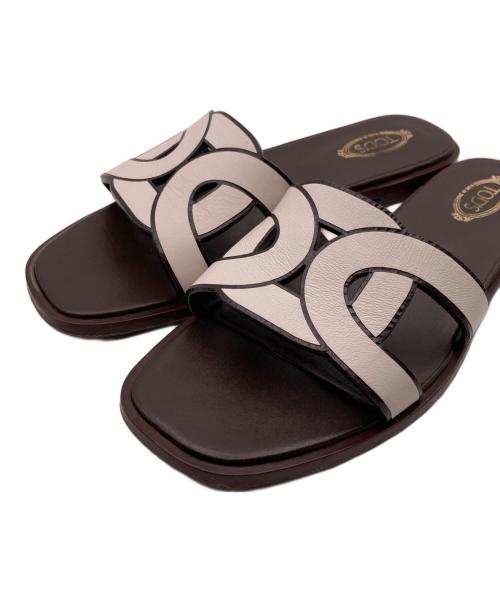 TOD'S（トッズ）TOD'S (トッズ) フラットスライドサンダル ブラウン サイズ:37 1/2の古着・服飾アイテム