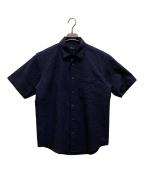 BLACK LABEL CRESTBRIDGEブラックレーベル クレストブリッジ）の古着「シアサッカー 半袖シャドーチェックシャツ」｜ネイビー