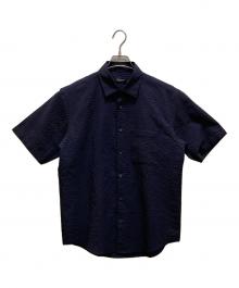 BLACK LABEL CRESTBRIDGE（ブラックレーベル クレストブリッジ）の古着「シアサッカー 半袖シャドーチェックシャツ」｜ネイビー